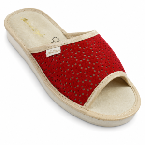 1357-B. Laczki damskie  Natur Style bordowe