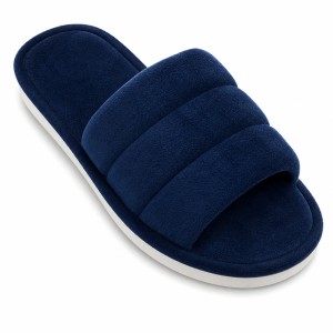 1460-B. Laczki damskie otwarte Natur Style frotka  granatowe