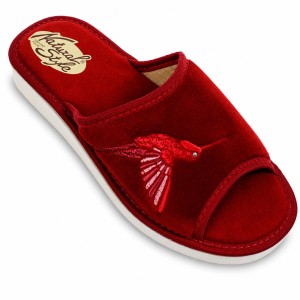 1273-A. Laczki damskie  Natur Style welur bordowe otwarte