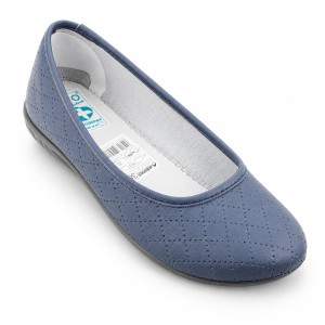 718-C. Obuwie damskie balerinki adanex granatowe