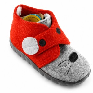 1413. Pantofle  Befado filcowe czerwone