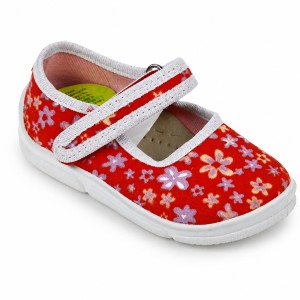 435. Obuwie dziewczęce Lemigo koralowe w kwiatki