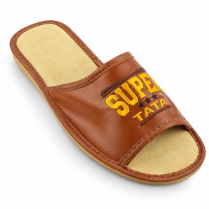 1167-A. Laczki męskie - super tata b/p brązowe