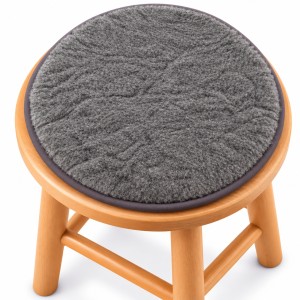 1015-C. Podkładka na krzesło wełna owcza okrągła grafitowa